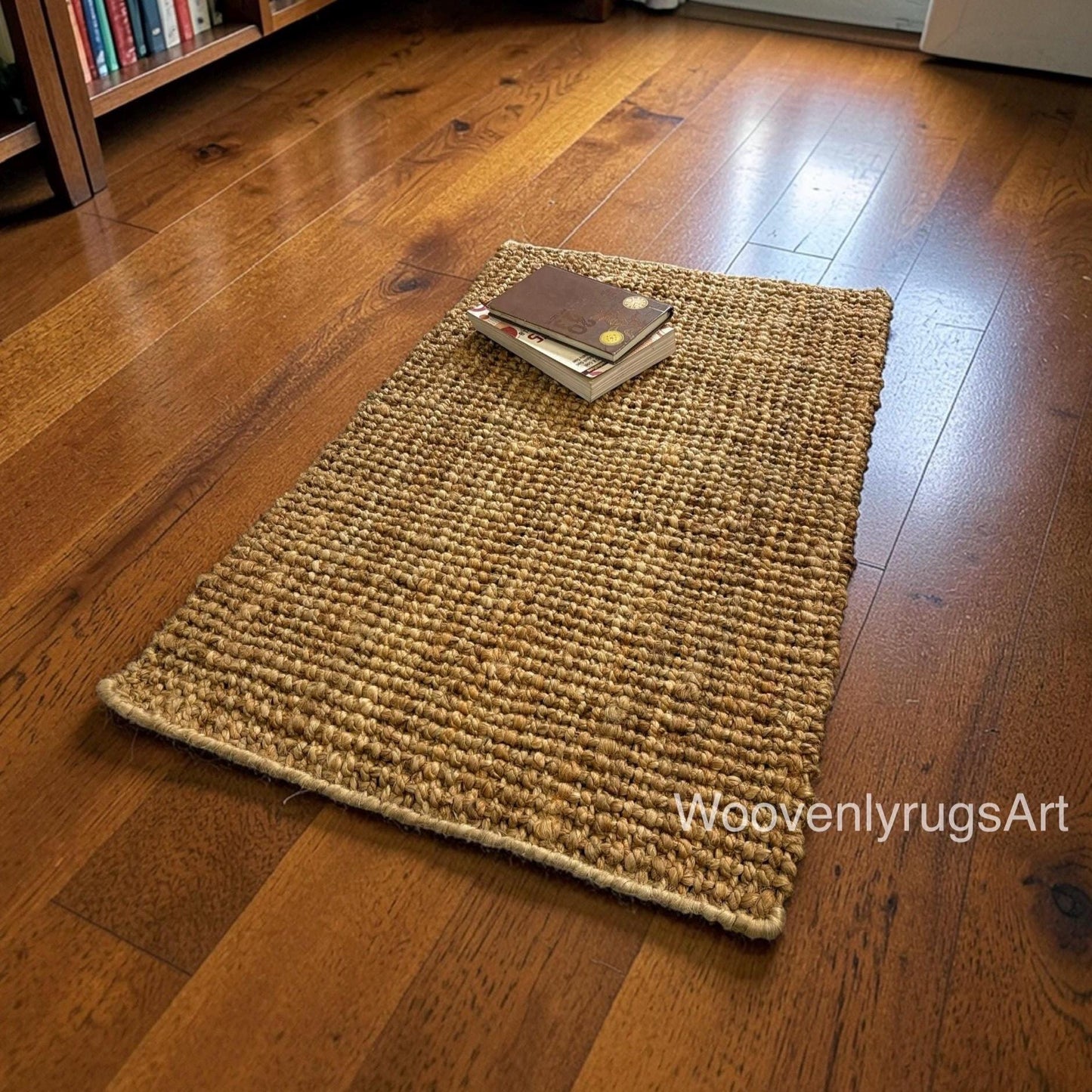 Handwoven Jute Rug | Natural Boho Farmhouse Floor Mat