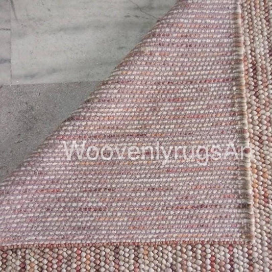 Handmade Felted Wool Pebble Rug Natural Earth Tone Bobble Area Rug for Living Room