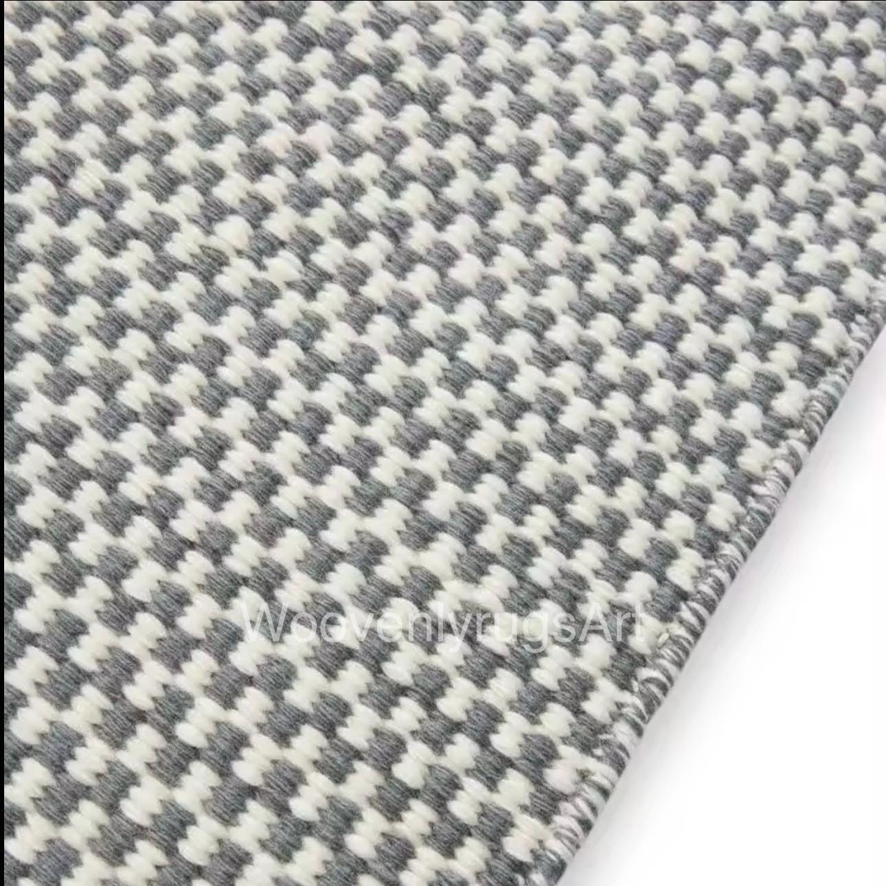 Handwoven Geometric Cotton Dhurrie Rug, Modern Minimalist Scandinavian Flatweave Home Decor