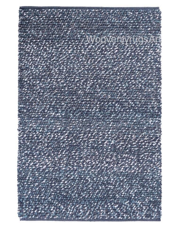 Handmade Chunky Wool Rug Thick Soft Braided Area Rug Cozy Boho Home decor