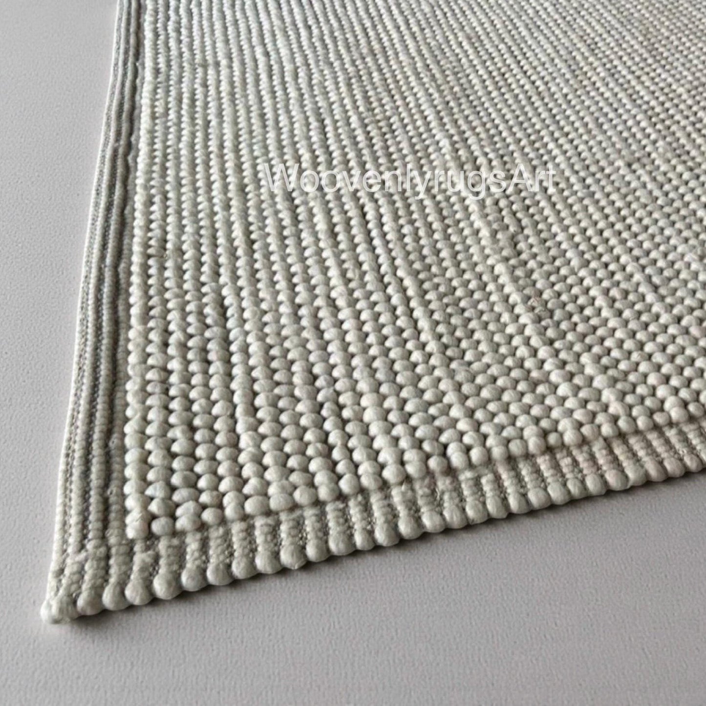 Handwoven Wool Rug Beige Neutral Minimalist | Modern Flatweave Dhurrie Scandinavian Carpet