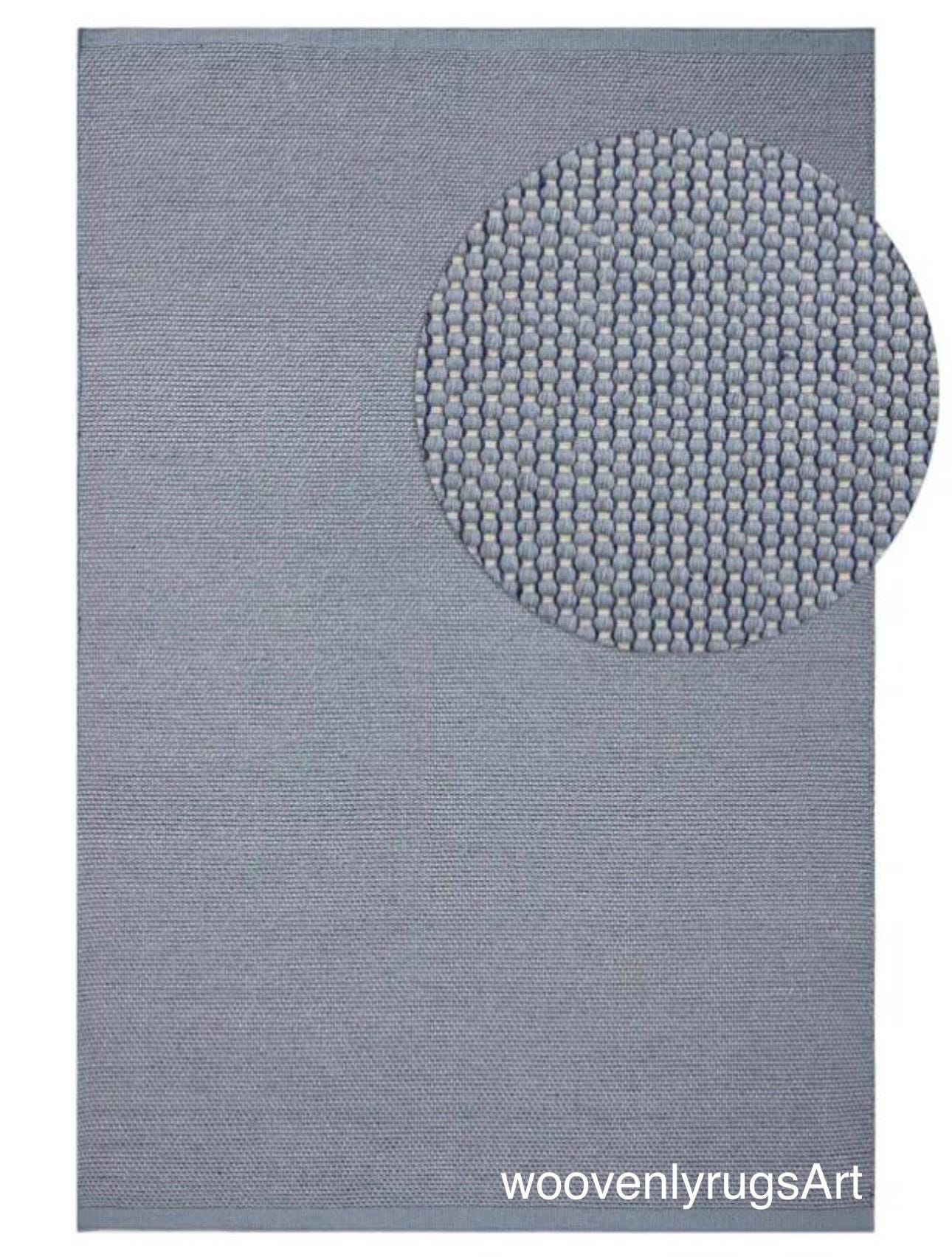 Handmade Wool Dhurrie Rug Handwoven Flatweave Grey Area Rug Minimalist Boho Carpet