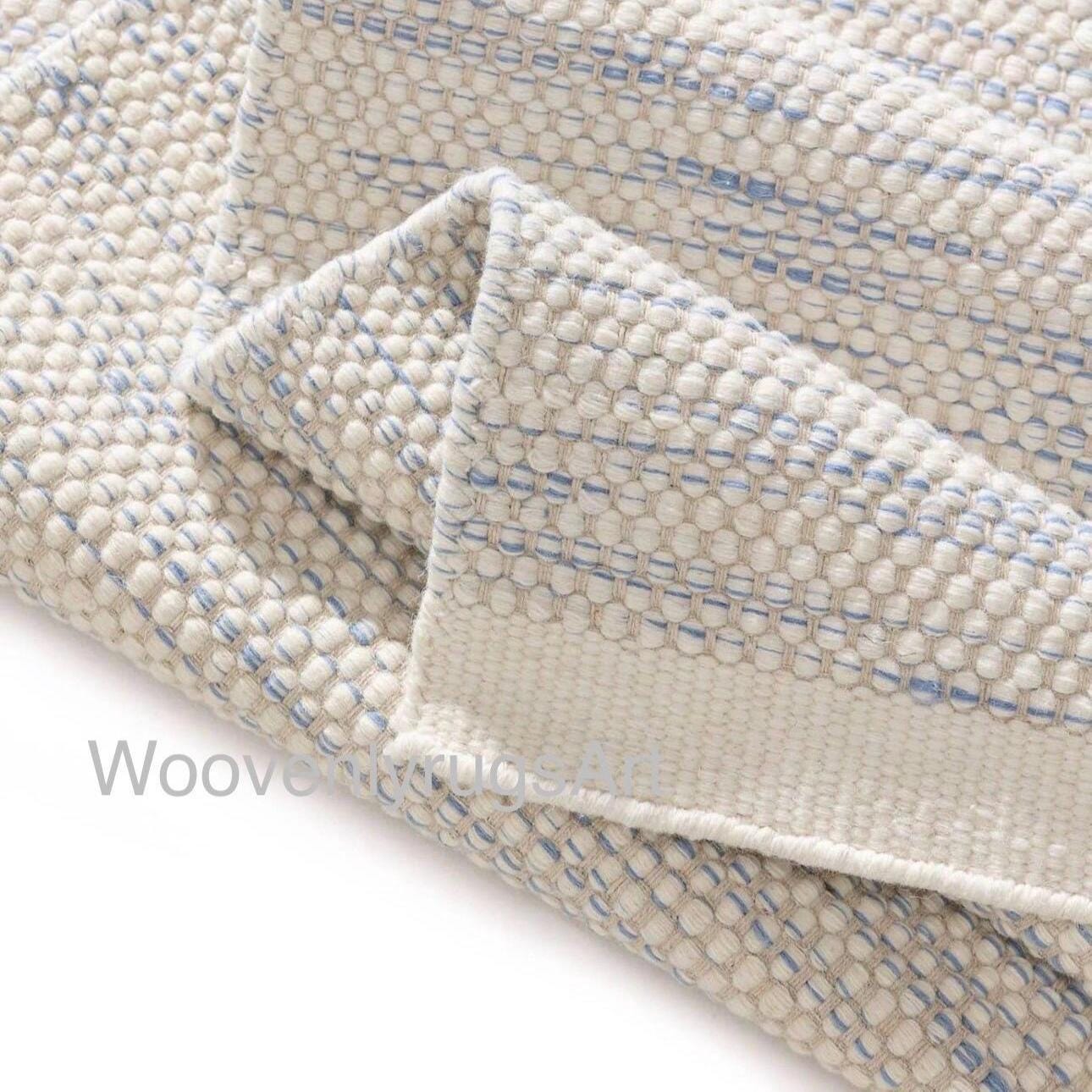 Handmade Wool Dhurrie Rug Modern Abstract Flat Weave Area Rug