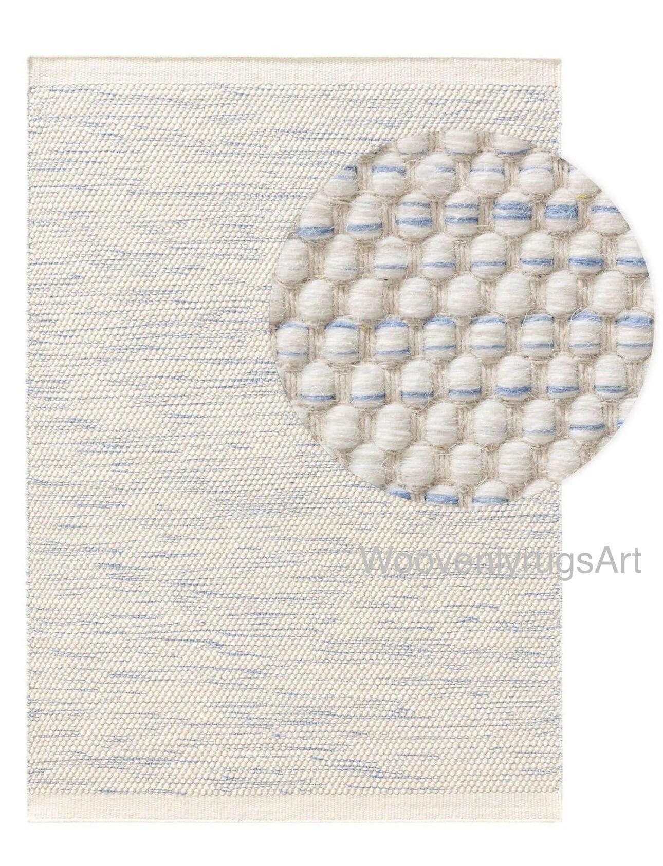 Handmade Wool Dhurrie Rug Modern Abstract Flat Weave Area Rug