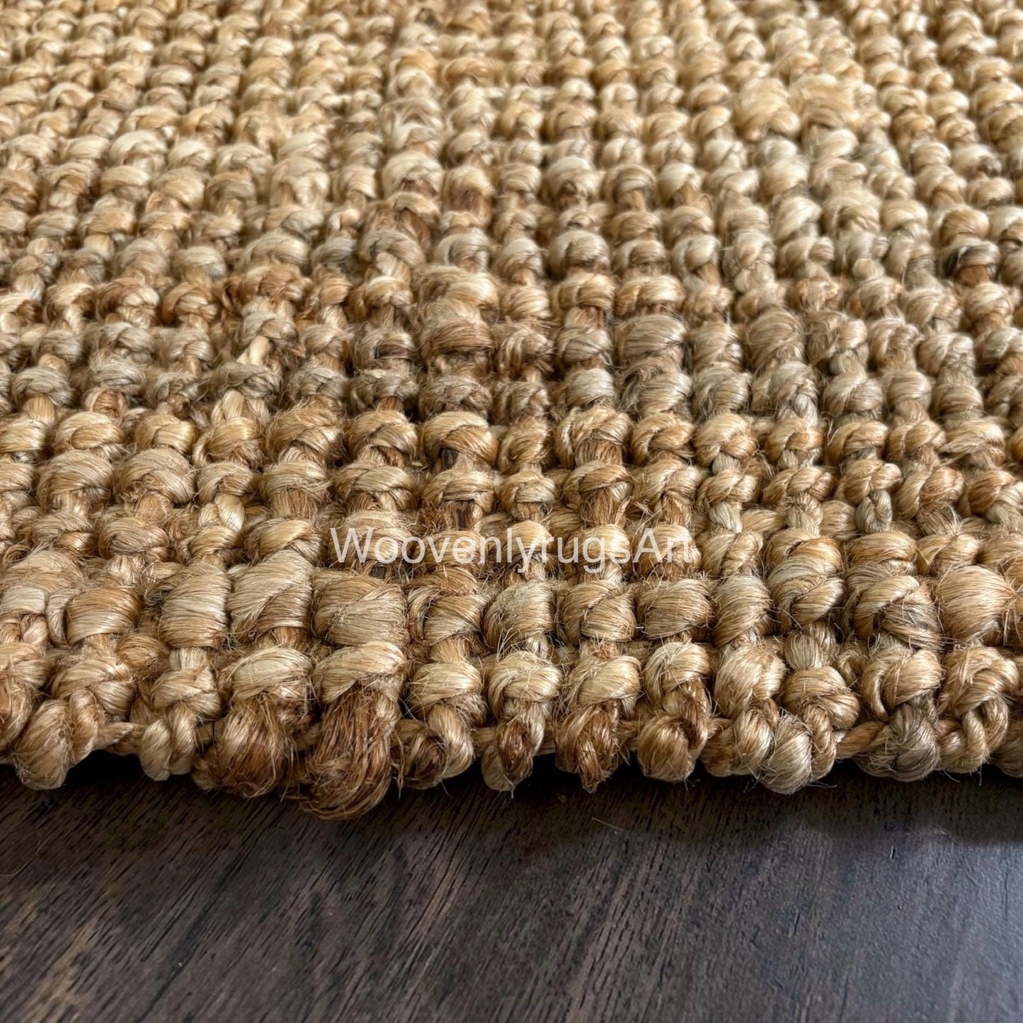 Handwoven Jute Rug | Natural Boho Farmhouse Floor Mat