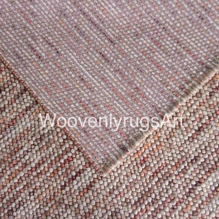 Handmade Felted Wool Pebble Rug Natural Earth Tone Bobble Area Rug for Living Room