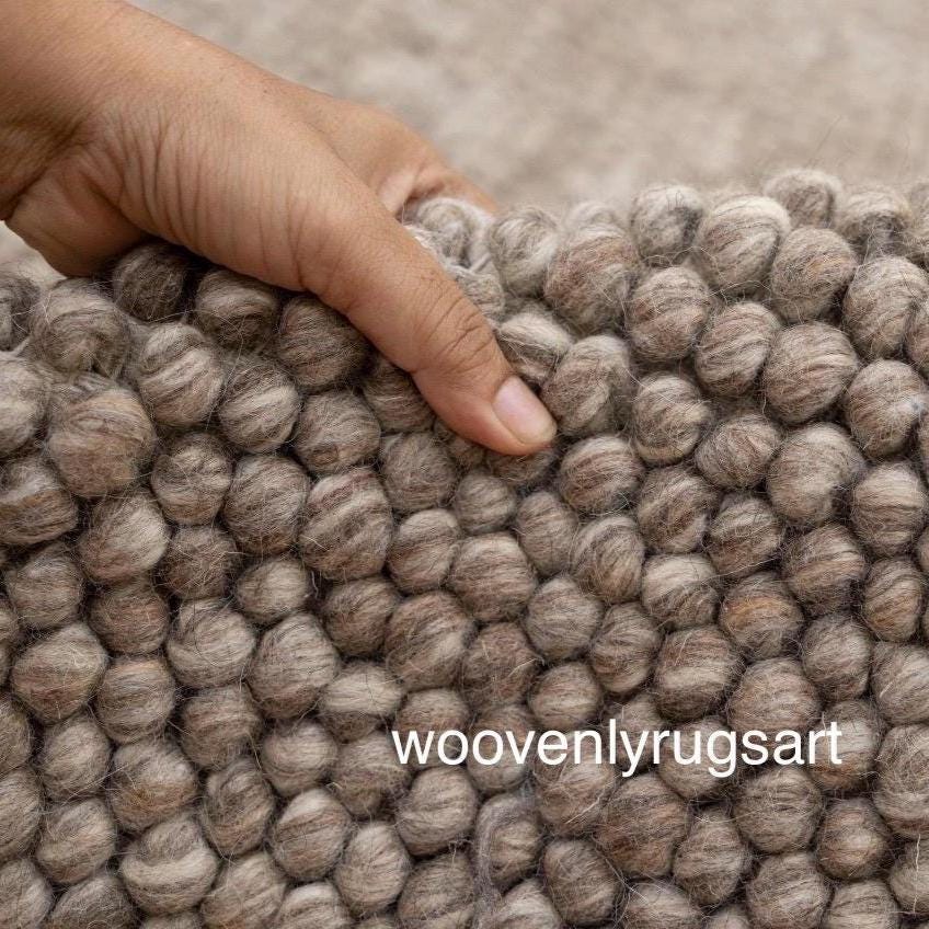 Brown Bubble Rug Handmade Soft Tufted Area Rug Cozy Living Room & Bedroom Decor